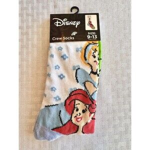 Disney Princess Crew Socks Ariel Cinderella Tiana Size 9-13‎ New SKU 413481
